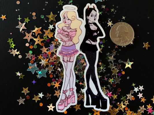 Angel and Devil Sticker