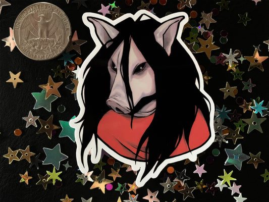 Amanda Pig Mask Sticker