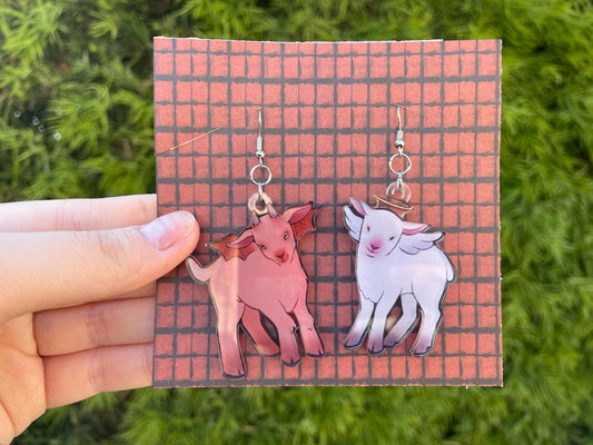 Lamb and Goat Acrylic Earrings