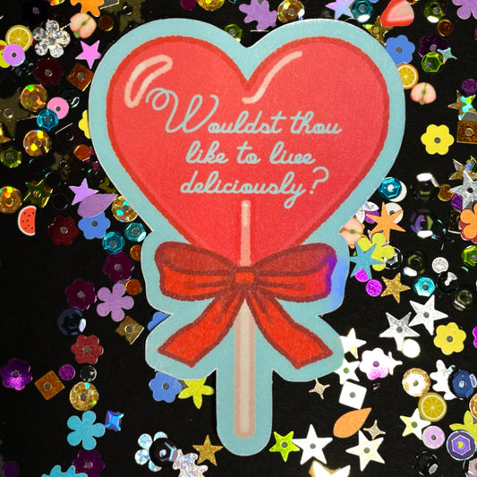 Live Deliciously Holographic Sticker